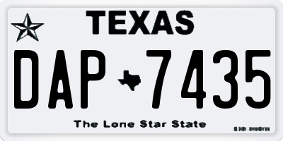 TX license plate DAP7435