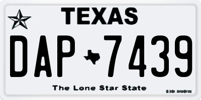 TX license plate DAP7439