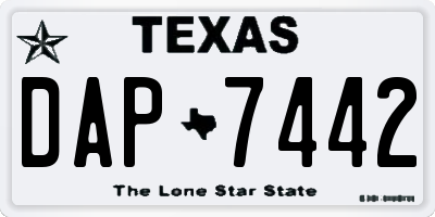 TX license plate DAP7442