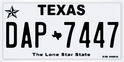 TX license plate DAP7447