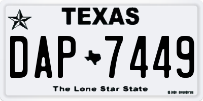 TX license plate DAP7449