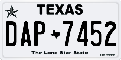 TX license plate DAP7452