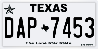 TX license plate DAP7453