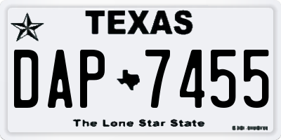 TX license plate DAP7455