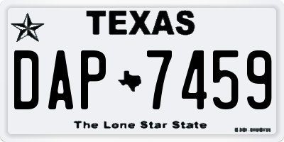 TX license plate DAP7459