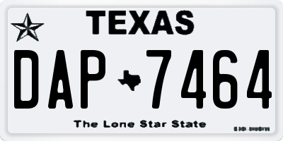 TX license plate DAP7464