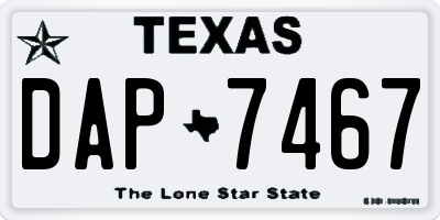 TX license plate DAP7467