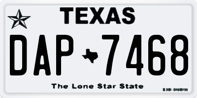 TX license plate DAP7468