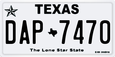 TX license plate DAP7470
