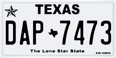 TX license plate DAP7473