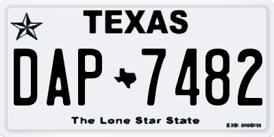 TX license plate DAP7482