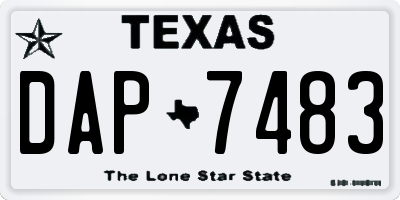 TX license plate DAP7483
