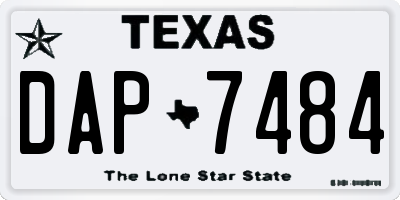 TX license plate DAP7484