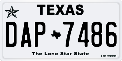 TX license plate DAP7486