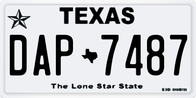 TX license plate DAP7487