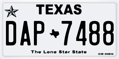 TX license plate DAP7488
