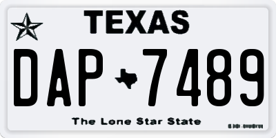 TX license plate DAP7489