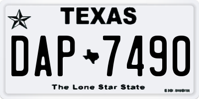TX license plate DAP7490