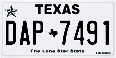 TX license plate DAP7491