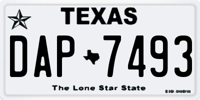 TX license plate DAP7493