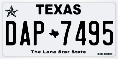 TX license plate DAP7495