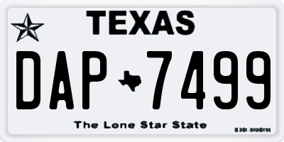 TX license plate DAP7499