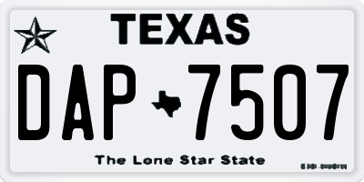 TX license plate DAP7507