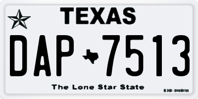 TX license plate DAP7513