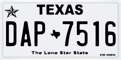 TX license plate DAP7516