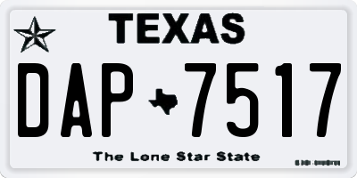 TX license plate DAP7517