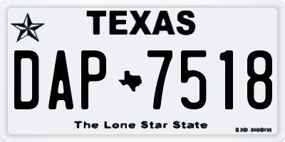 TX license plate DAP7518