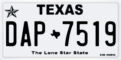 TX license plate DAP7519