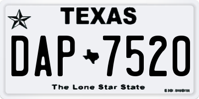TX license plate DAP7520