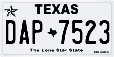TX license plate DAP7523