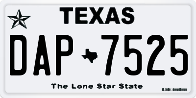 TX license plate DAP7525