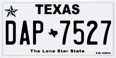 TX license plate DAP7527