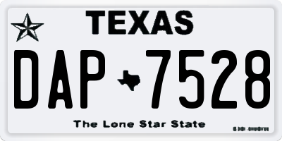 TX license plate DAP7528