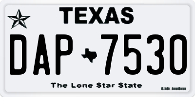 TX license plate DAP7530