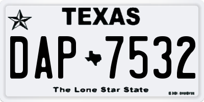 TX license plate DAP7532