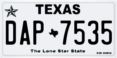 TX license plate DAP7535
