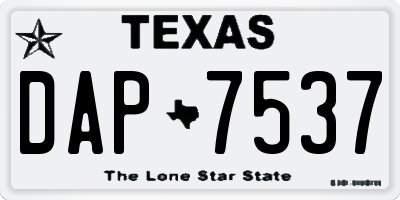 TX license plate DAP7537