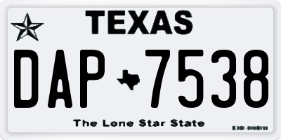 TX license plate DAP7538