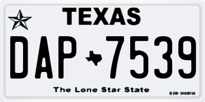 TX license plate DAP7539