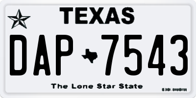 TX license plate DAP7543