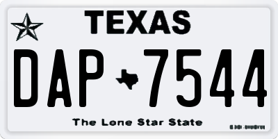 TX license plate DAP7544