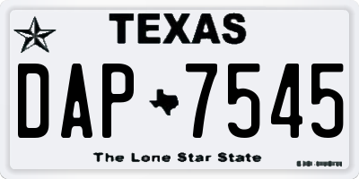 TX license plate DAP7545