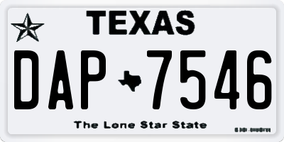 TX license plate DAP7546