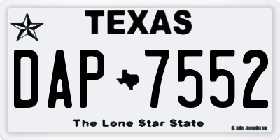 TX license plate DAP7552