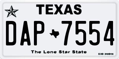 TX license plate DAP7554