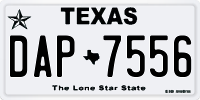 TX license plate DAP7556